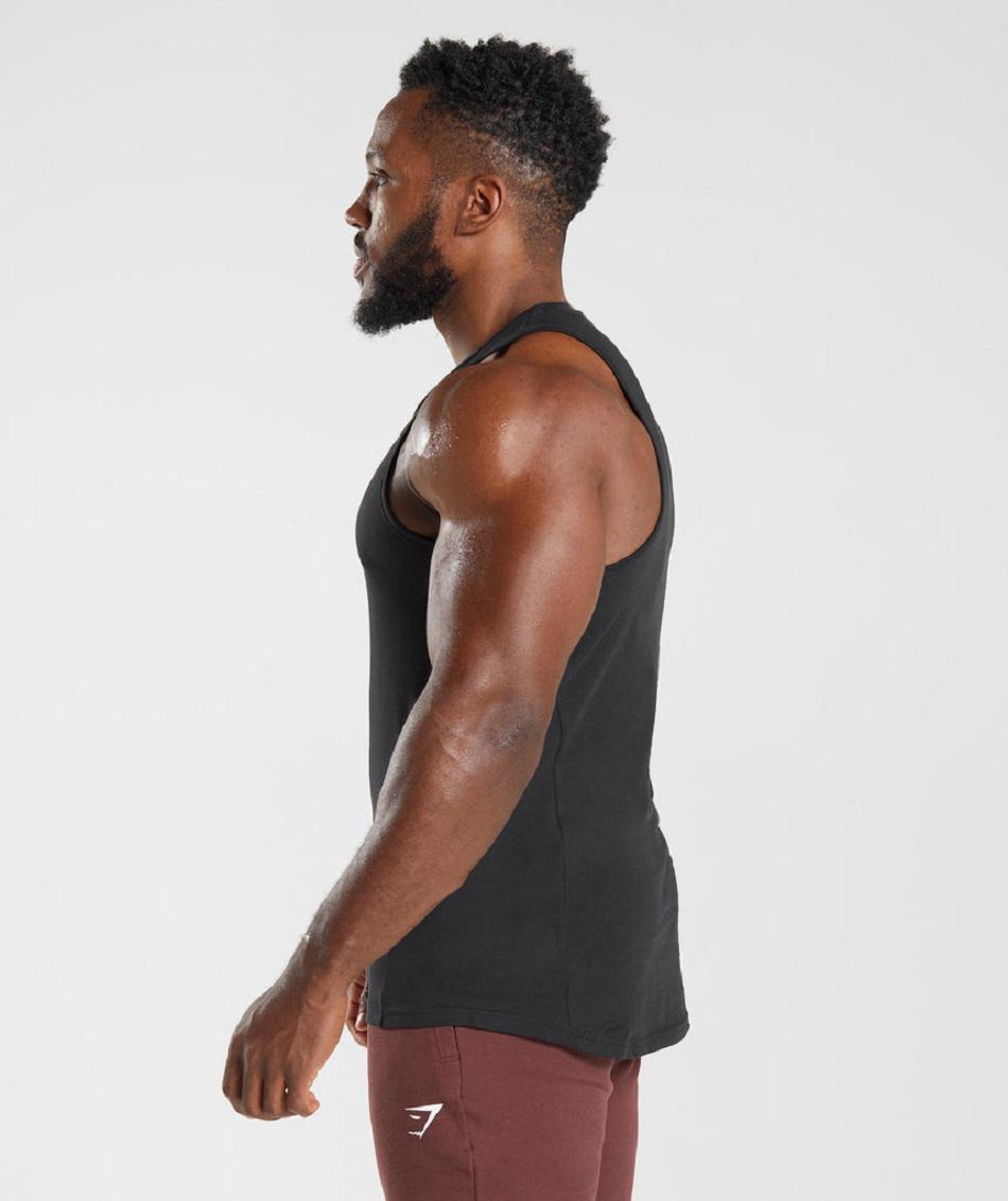 Camiseta Tirantes Gymshark React Hombre Negras | CO 3151BEX